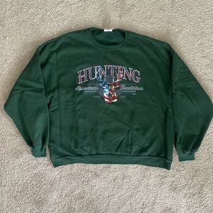 Size 2XL - Green Hunting Crewneck